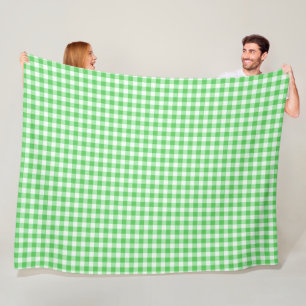 Classic Green Gingham Checkered Kariert Pattern Fleecedecke