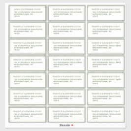 Classic Green Guest Mailing Labels 21 pro Blatt