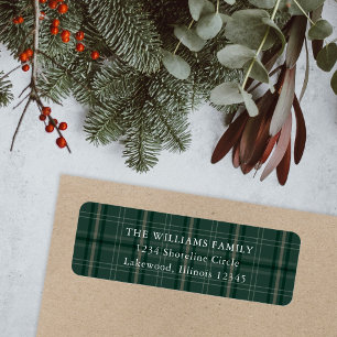 Classic Green Kariert Christmas Rücksendeadresse