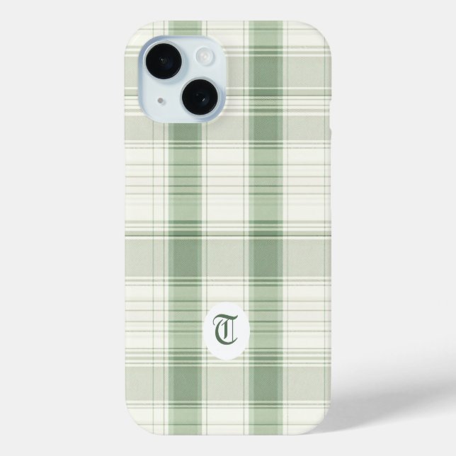 Classic Green Kariert Customizable Phone Case (Rückseite)