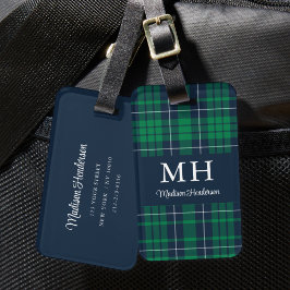 Classic Green Kariert Monogram Gepäckanhänger