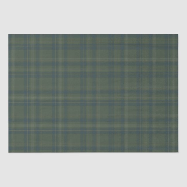 Classic Green Kariert | Rustikales Weihnachten Seidenpapier (Vorderseite)