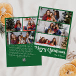 Classic Green Merry Christmas Vertical 6 Foto Feiertagskarte<br><div class="desc">Feiern Sie die Saison mit dieser einzigartigen, klassischen, grünen Weihnachtskarte mit 6 Fotos und einer Touch Vintagen Charmes. Das minimalistische Design zeigt eine elegante grün-weiße Farbpalette, die den gemütlichen Geist des Winters widerspiegelt. Seine moderne und lustige Anziehungskraft, gepaart mit der traditionellen Formulierung, schafft ein perfektes Gleichgewicht zwischen Kühnheit und Klasse....</div>