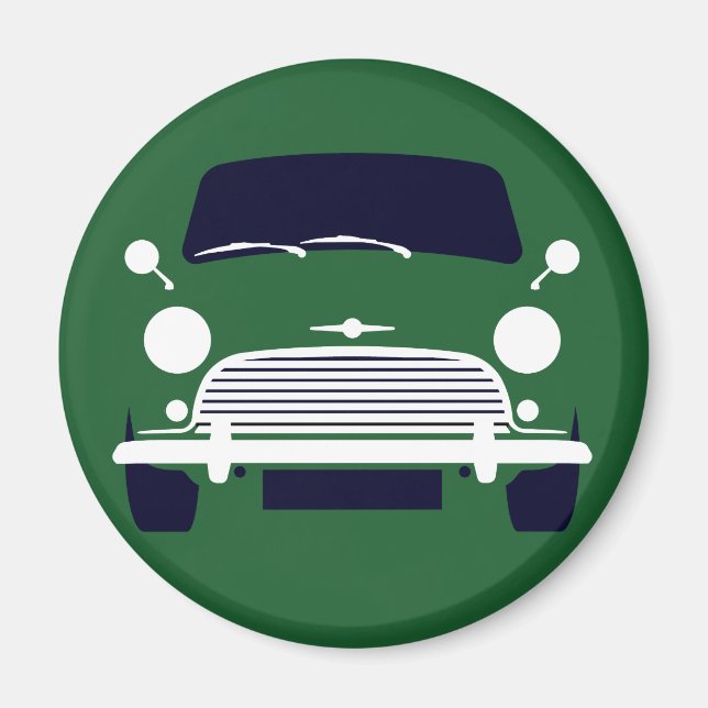 Classic Green Morris Mini Cooper Magnet (Vorne)