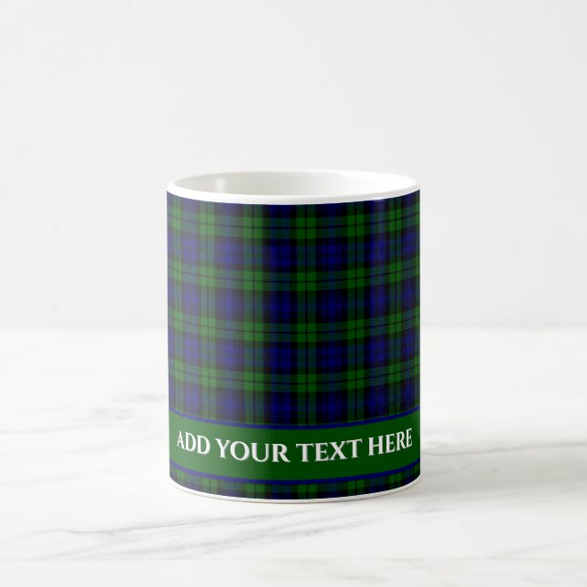 Classic Green & Navy Blackwatch Tartan Kariert Kaffeetasse (Mittel)