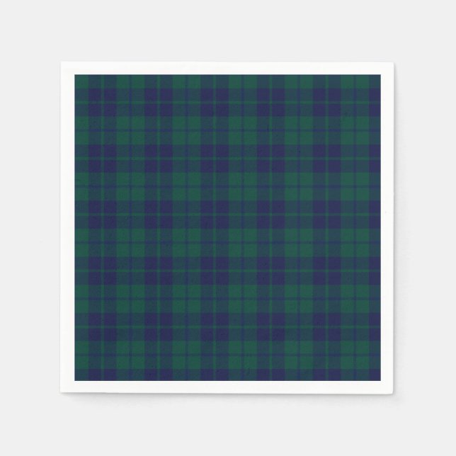 Classic Green Navy Tartan Plaid Pattern  Serviette (Vorderseite)