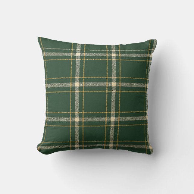 Classic Green Plaid Christmas Kissen (Vorderseite)