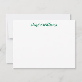 Classic Green Stilvoll Moderne Elegante Preppy Scr Mitteilungskarte