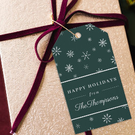 Classic Green Weihnachtsschneeflocken Happy Holida Geschenkanhänger