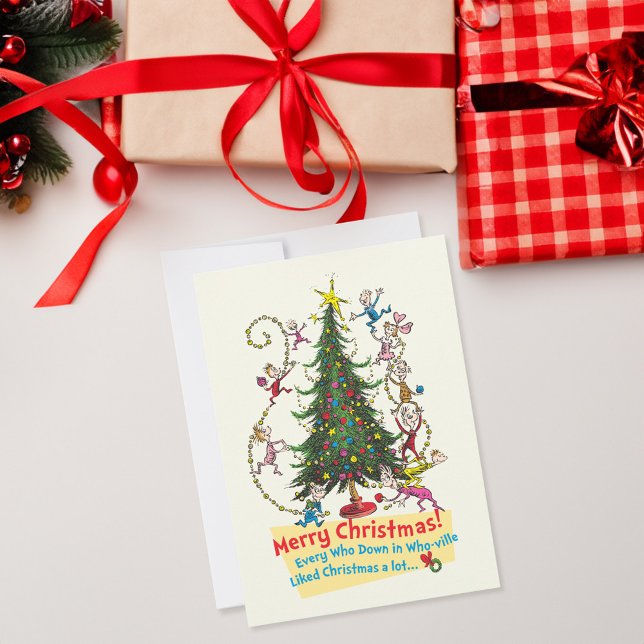 Classic Grinch | Frohe Weihnachten! Feiertagskarte (Card on table)