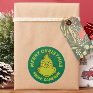 Classic Grinch   Frohe Weihnachten Runder Aufkleber