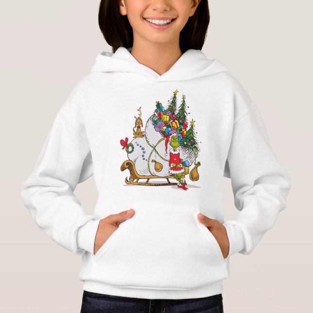 Classic Grinch | Grinch & Max mit Sleigh Hoodie (Vorderseite)