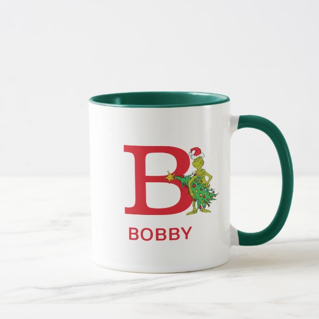 Classic Grinch | Name und Monogramm B Tasse (Rechts)