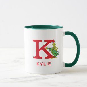 Classic Grinch   Name und Monogramm K Tasse