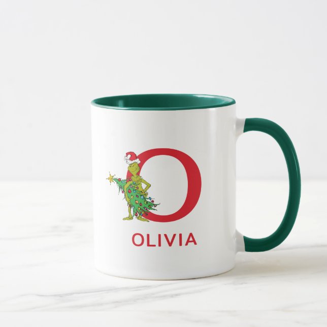 Classic Grinch | Name und Monogramm O Tasse (Rechts)
