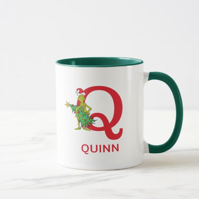 Classic Grinch | Name und Monogramm Q Tasse (Rechts)