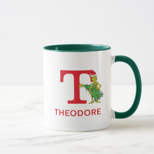 Classic Grinch   Name und Monogramm T Tasse