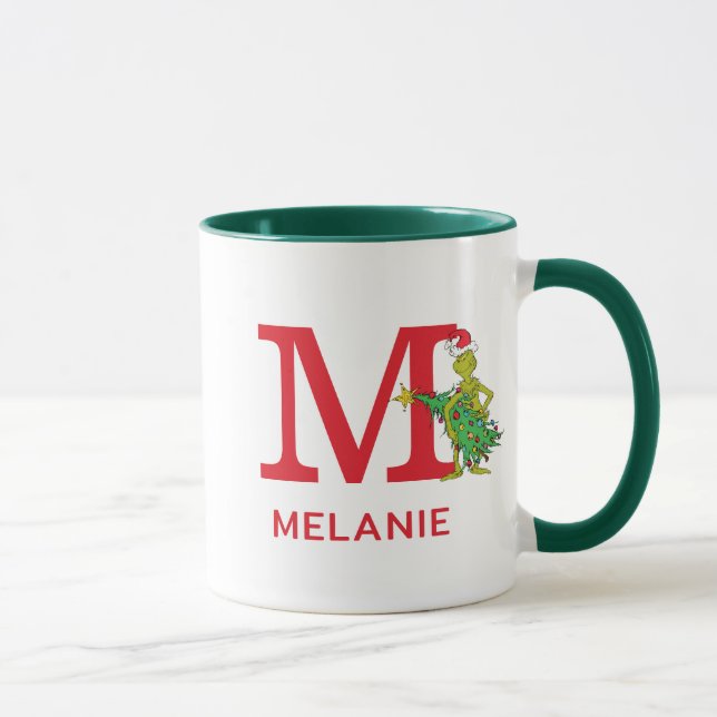 Classic Grinch | Name und Monogramm Tasse (Rechts)