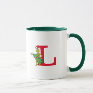 Classic Grinch   Naughty Monogram L Tasse