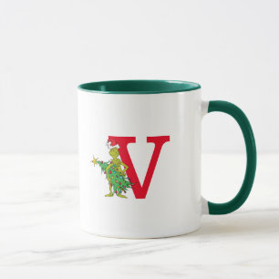 Classic Grinch   Naughty Monogram V Tasse