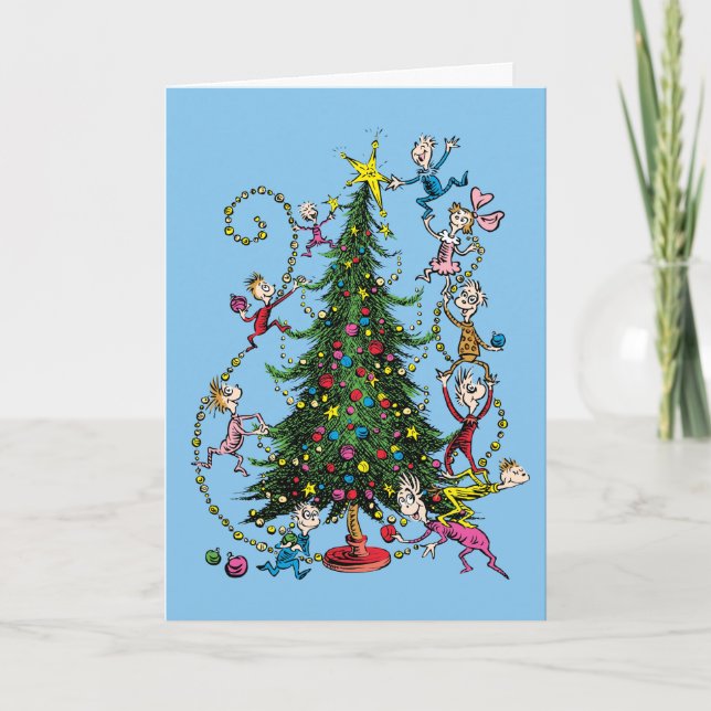 Classic Grinch | Weihnachtsbaum Holiday Foto Feiertagskarte (Vorderseite)