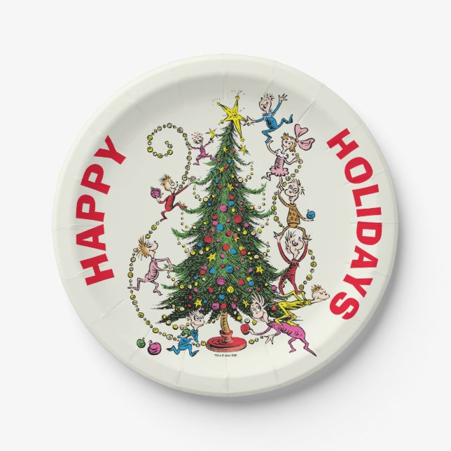 Classic Grinch | Weihnachtsbaum Pappteller (Vorderseite)