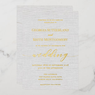 Classic Gris Lin Mariage Gold Foil Invitation