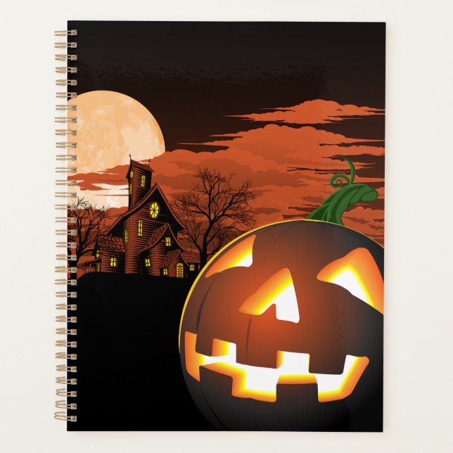 Classic Halloween Jack-O-Lantern Creepy House Planer (Vorderseite)