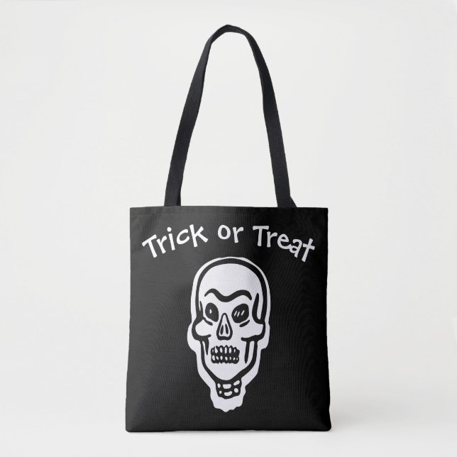 Classic Halloween Skull | Dunkler Trick oder Behan Tasche (Vorderseite)