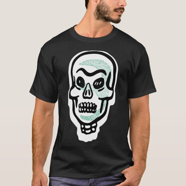 Classic Halloween Skull | Grüne Highlights T-Shirt (Vorderseite)
