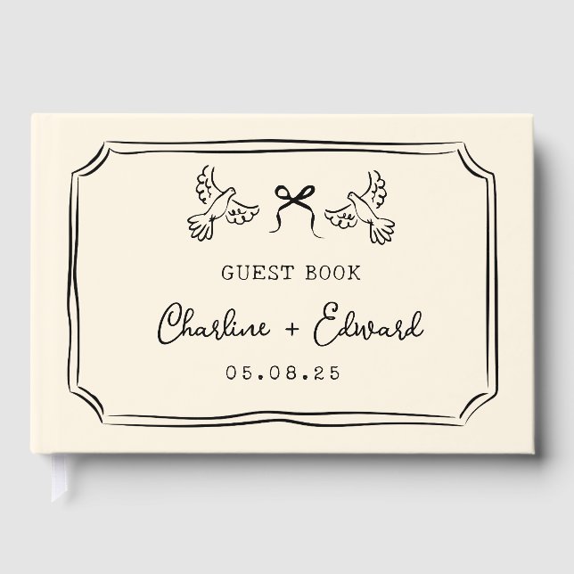 Classic Hand Drawn Scribble  Wedding  Gästebuch (Vorderseite)