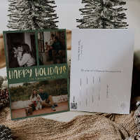 Classic Happy Holidays Green Drei Foto Gold