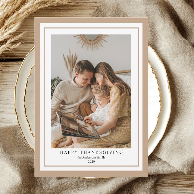 Classic Happy Thanksgiving Family Foto Einladung (Von Creator hochgeladen)