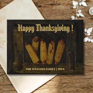 Classic Happy Thanksgiving Hanging Ohren von Mais Karte