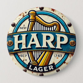 Classic Harp Lager Beer Logo Round Button