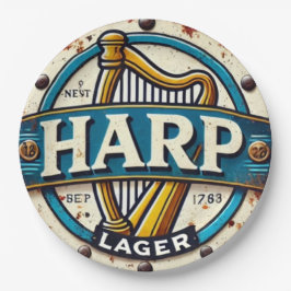 Classic Harp Lager Beer Logo Round Pappteller
