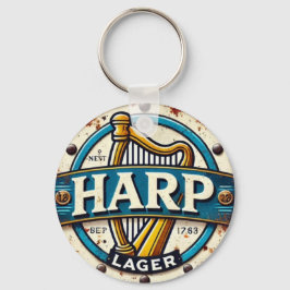 Classic Harp Lager Beer Logo Round Schlüsselanhänger