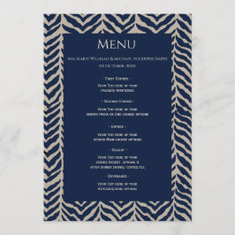 Classic Herringbone Navy - Menu Réception Mariage