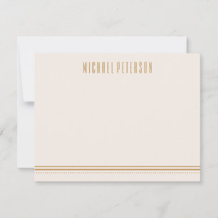 Classic Hexagon Men's Stationery - Gold Mitteilungskarte