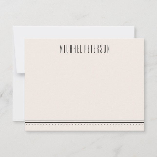 Classic Hexagon Men's Stationery - Kohle Mitteilungskarte (Vorderseite)