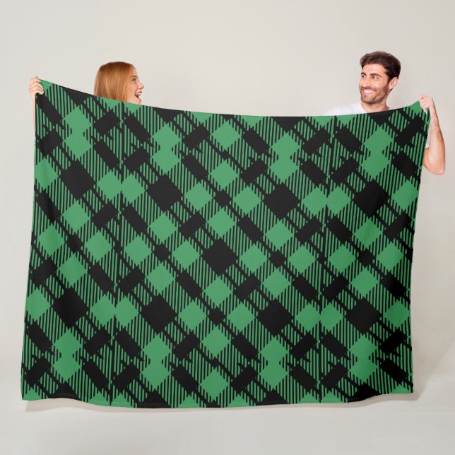 Classic Holiday Green Checkered Pattern  Fleecedecke (Beispiel)