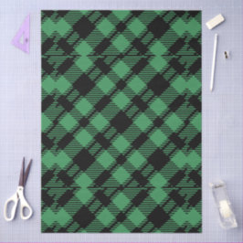 Classic Holiday Green Checkered Pattern Seidenpapier