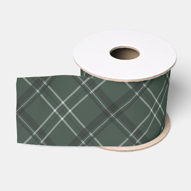 Classic holiday plaid dark green ripsband (Spule)