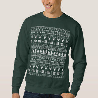 Classic Holiday Reindeer Christmas Sweater Pattern Sweatshirt