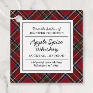 Classic Holiday Tartan Cocktail Infusion Kit Geschenkanhänger