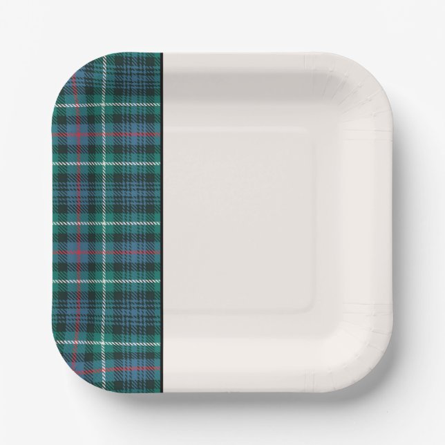 Classic Holiday Tartan Kariert Festivals Zwei Tone Pappteller (Vorderseite)