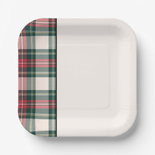 Classic Holiday Tartan Kariertes Festiv Zwei Tone  Pappteller