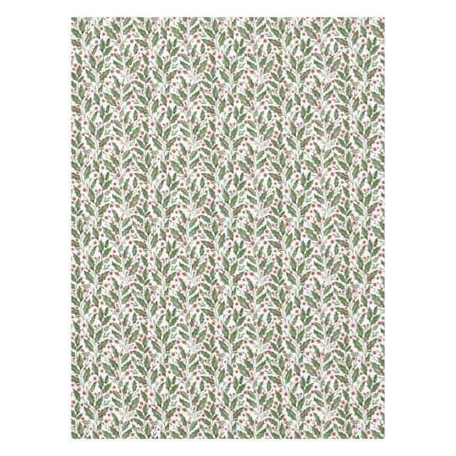Classic Holly Berry Christmas Tischdecke (Vorderseite)