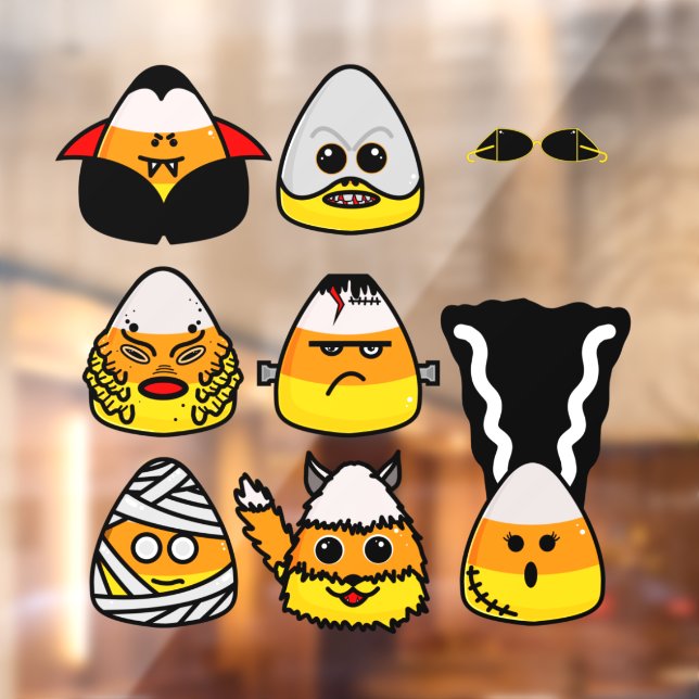 Classic Hollywood Monsters Candy Corn Fensteraufkleber (Blatt 2)