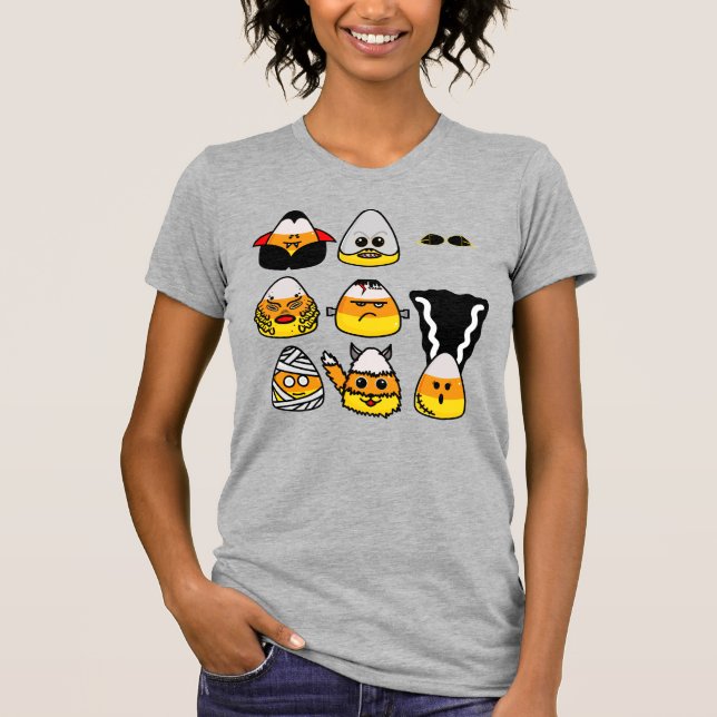 Classic Hollywood Monsters Candy Corn T - Shirt (Vorderseite)
